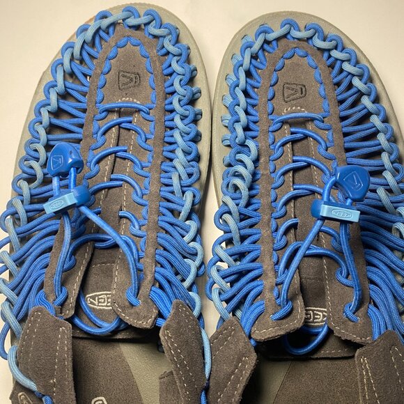 Keen Uneek Mens 10.5M Sandal Blue Aqua Paracord Bungee Outdoor Hiking Active EUC - Picture 9 of 10